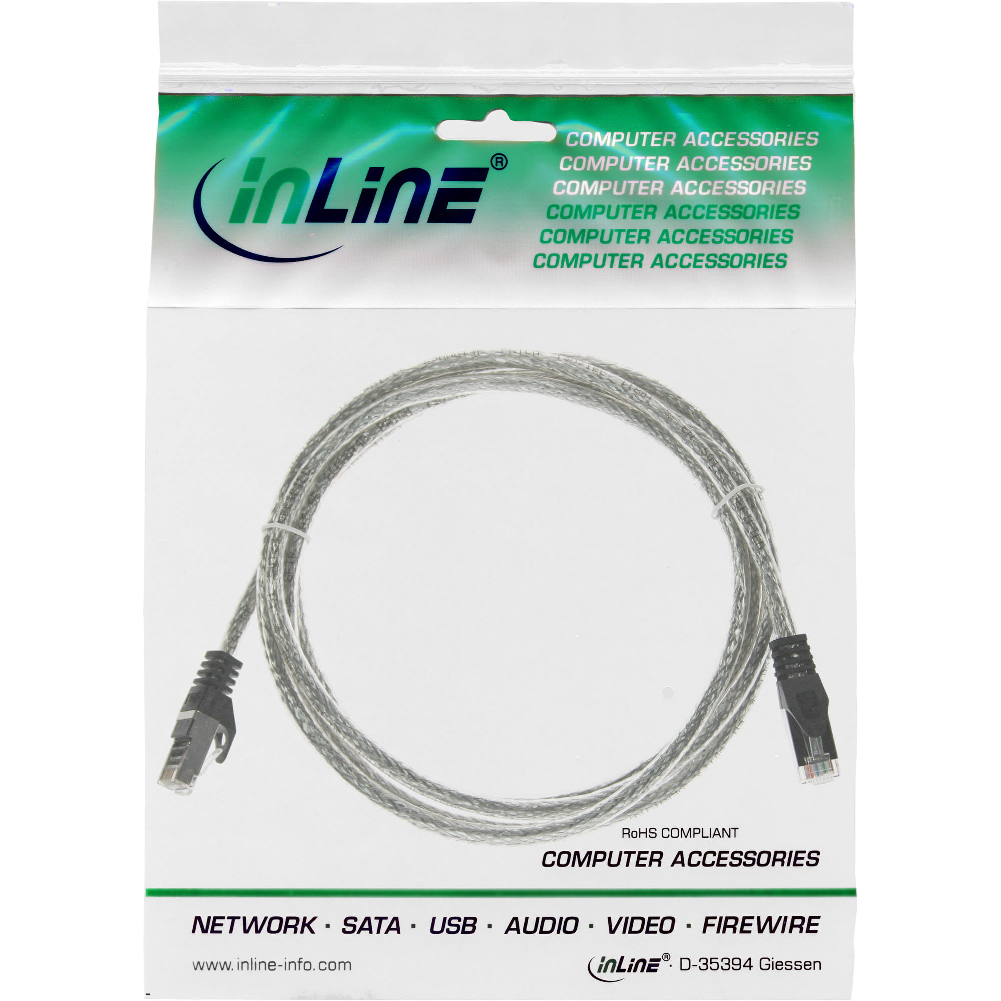 InLine Patchkabel - SF/UTP - Cat.5e - transparent - 1m