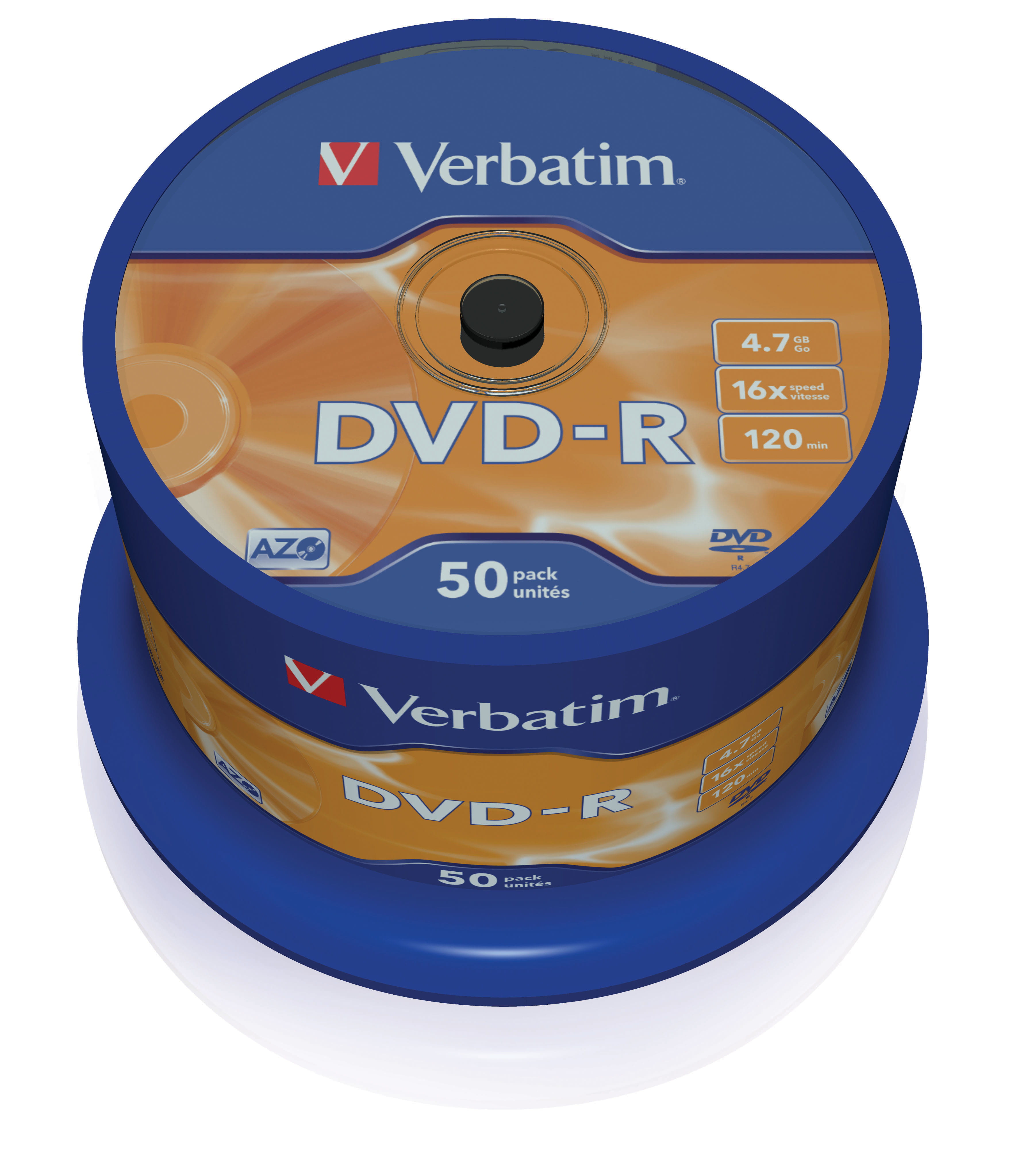 Verbatim 50 x DVD-R - 4.7 GB 16x - mattsilber