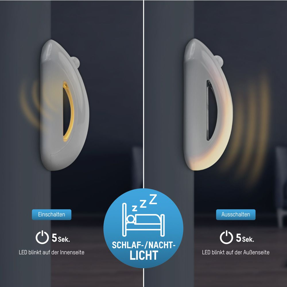 Ansmann NL25B, Stecker-Nachtlicht, Weiß, ABS, Polycarbonat (PC), Keller, Schlafzimmer, Flur, Garage, Treppen, LED, 2 W