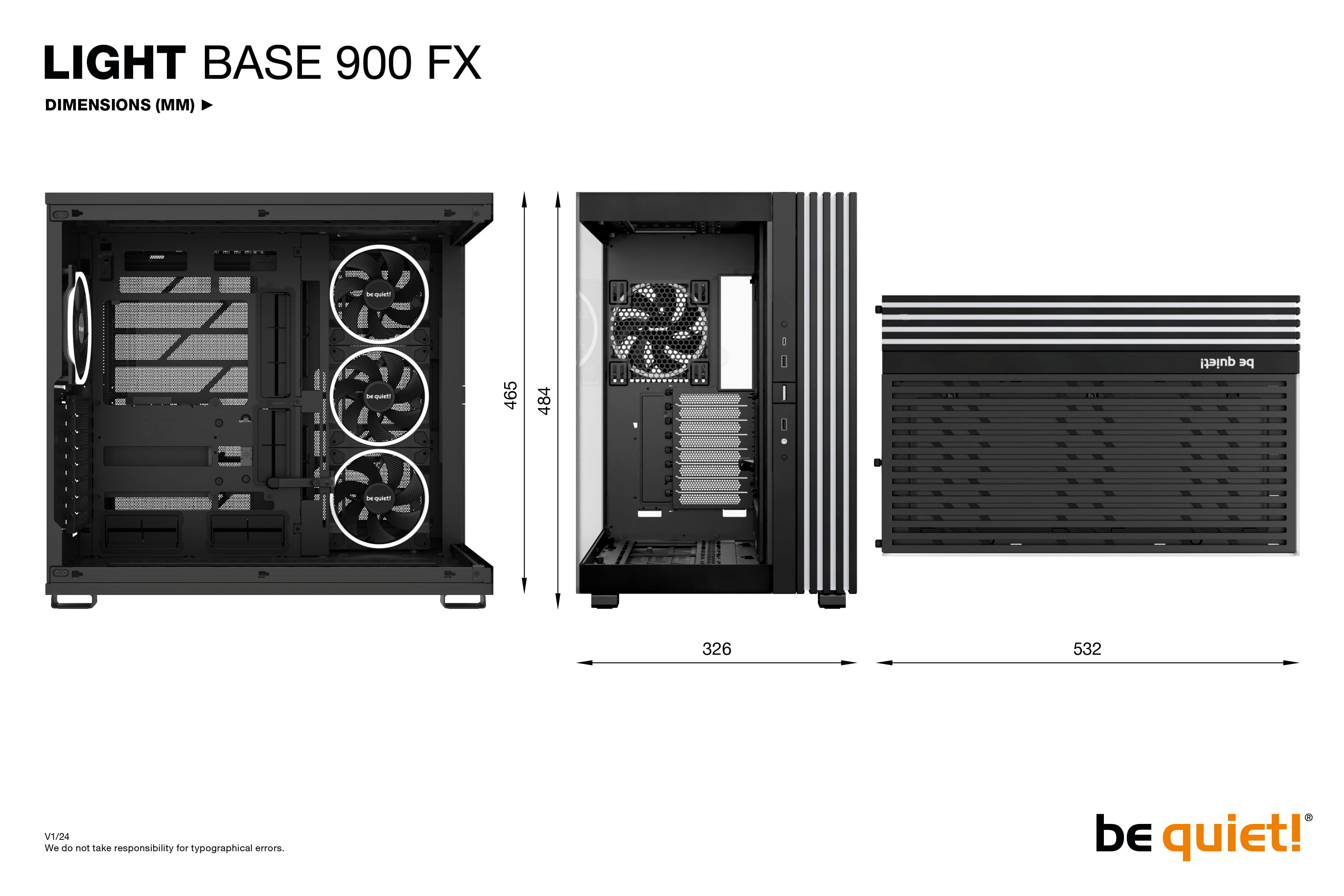 Be Quiet! Light Base 900 FX - FT - E-ATX - Seitenteil mit Fenster (Glas)