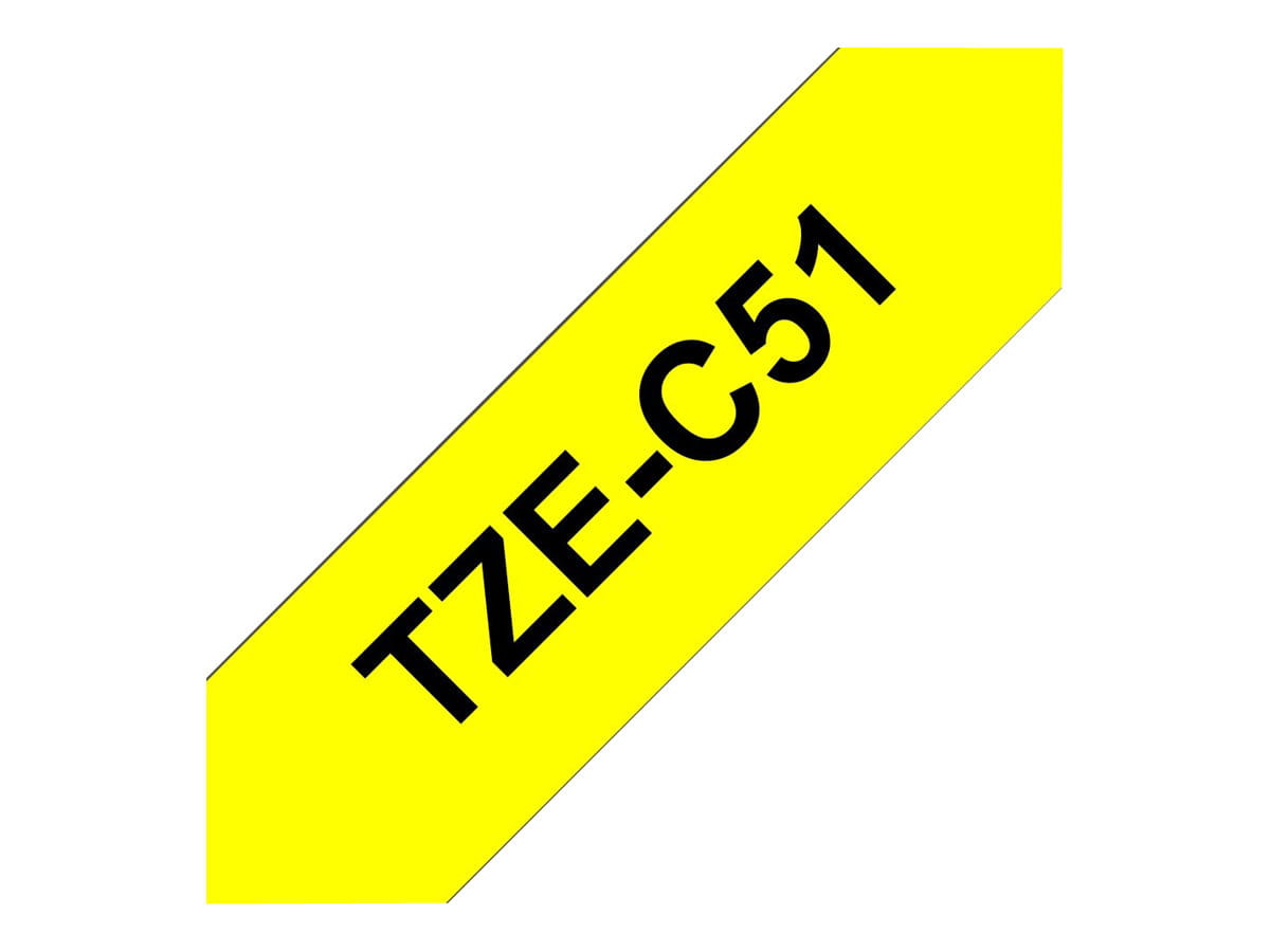 Brother TZe-C51 - Schwarz auf Gelb - Rolle (2,4 cm x 5 m)