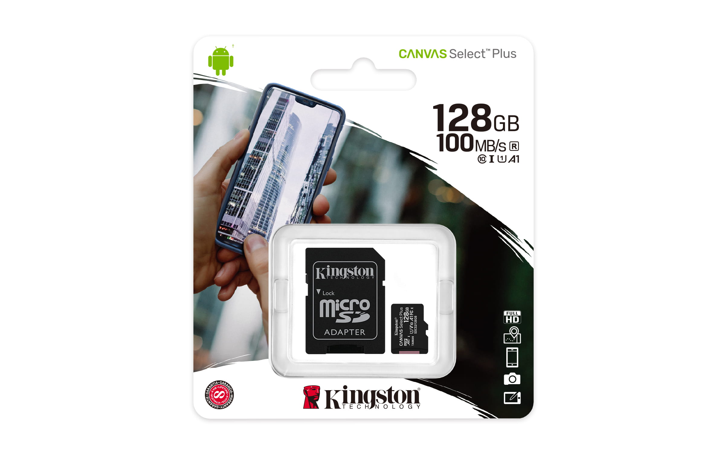 Kingston Canvas Select Plus - Flash-Speicherkarte (microSDXC-an-SD-Adapter inbegriffen)