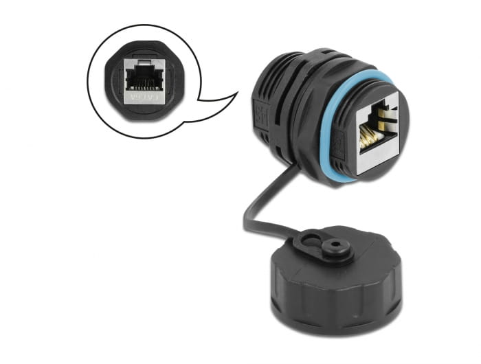 Delock Netzwerkkoppler - RJ-45 (W) abgedichtet zu RJ-45 (W)