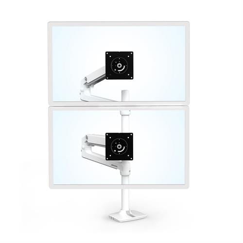 Ergotron LX Dual Stacking Arm Tall Pole - Befestigungskit - für 2 LCD-Displays - Aluminium - weiß - Bildschirmgröße: bis zu 101,6 cm (bis zu 40 Zoll)