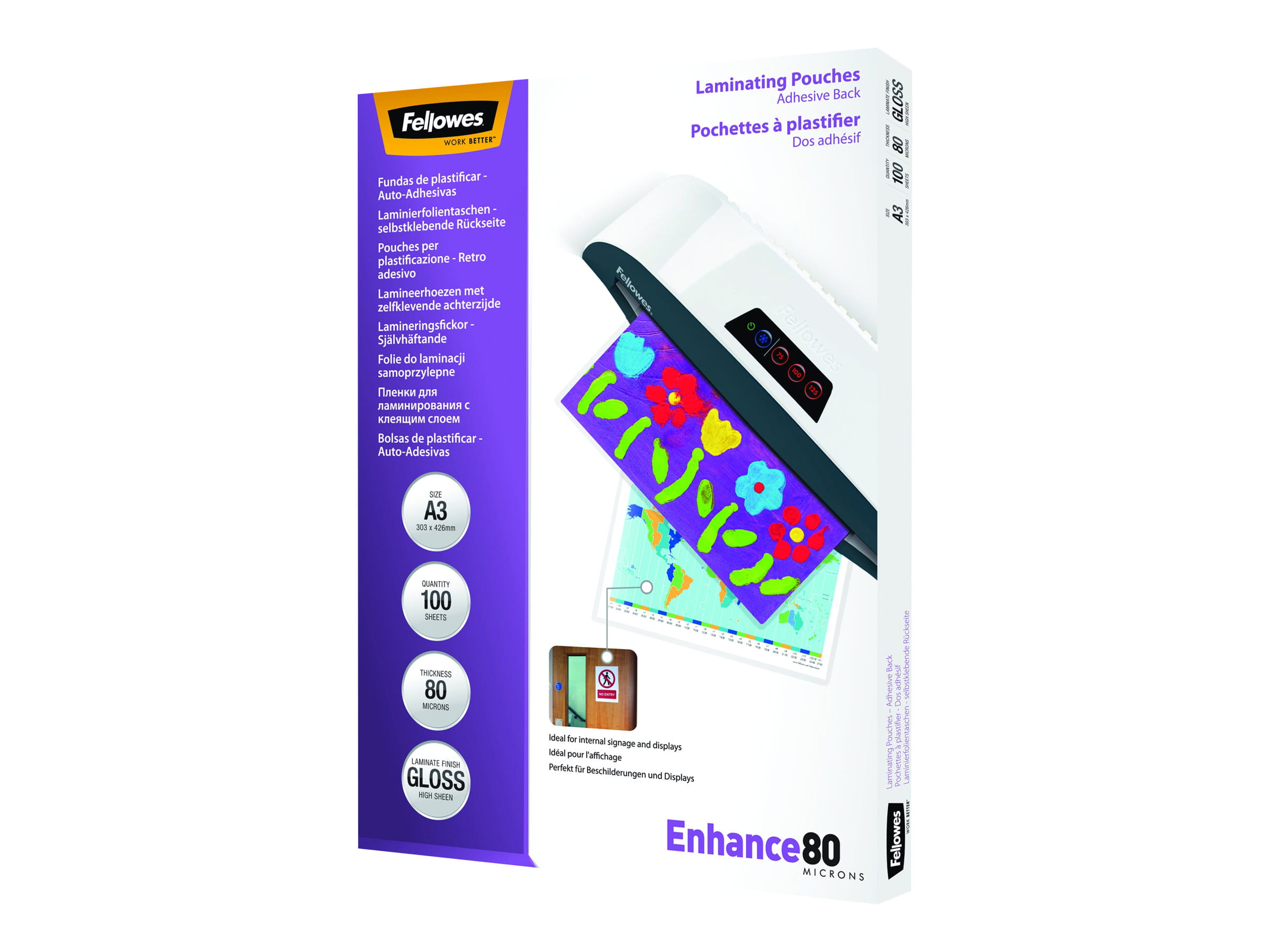 Fellowes Laminating Pouches Enhance 80 micron - 100er-Pack - glänzend - A3 (297 x 420 mm)