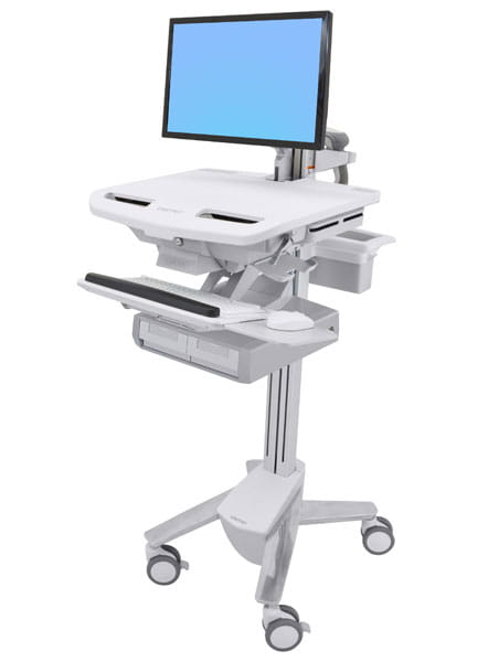 Ergotron Cart with LCD Arm, 2 Drawers - Wagen - für LCD-Display / PC-Ausrüstung - Kunststoff, Aluminium, verzinker Stahl - Bildschirmgröße: bis zu 61 cm (bis zu 24 Zoll)