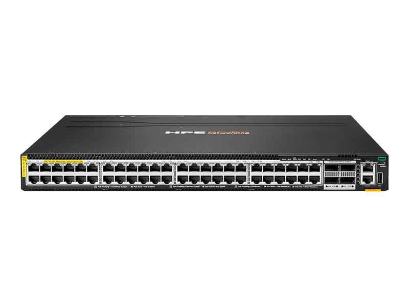 HPE Aruba Networking CX 6300M 48p SR10 PTP/AVB Class8 PoE 4p 100G MACsec TAA Switch - Switch - nur horizontale Oberflächenmontage - L3 - managed - 48 x 1/2.5/5/10GBase-T (PoE++)