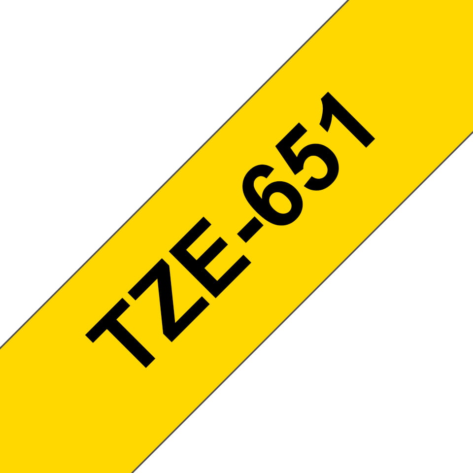 Brother TZe-651 - Selbstklebend - Schwarz auf Gelb - Rolle (2,4 cm x 8 m)