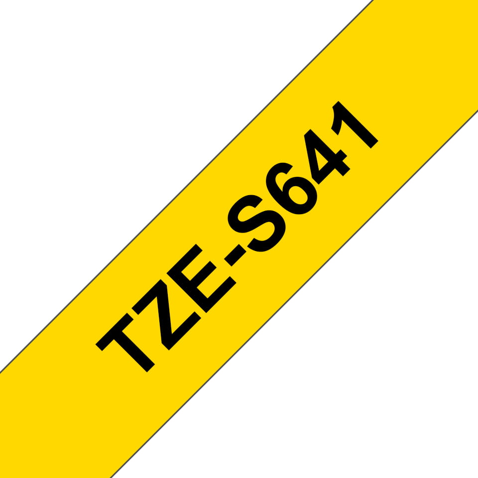Brother TZe-S641 - Stark klebend - Schwarz auf Gelb - Rolle (1,8 cm x 8 m)