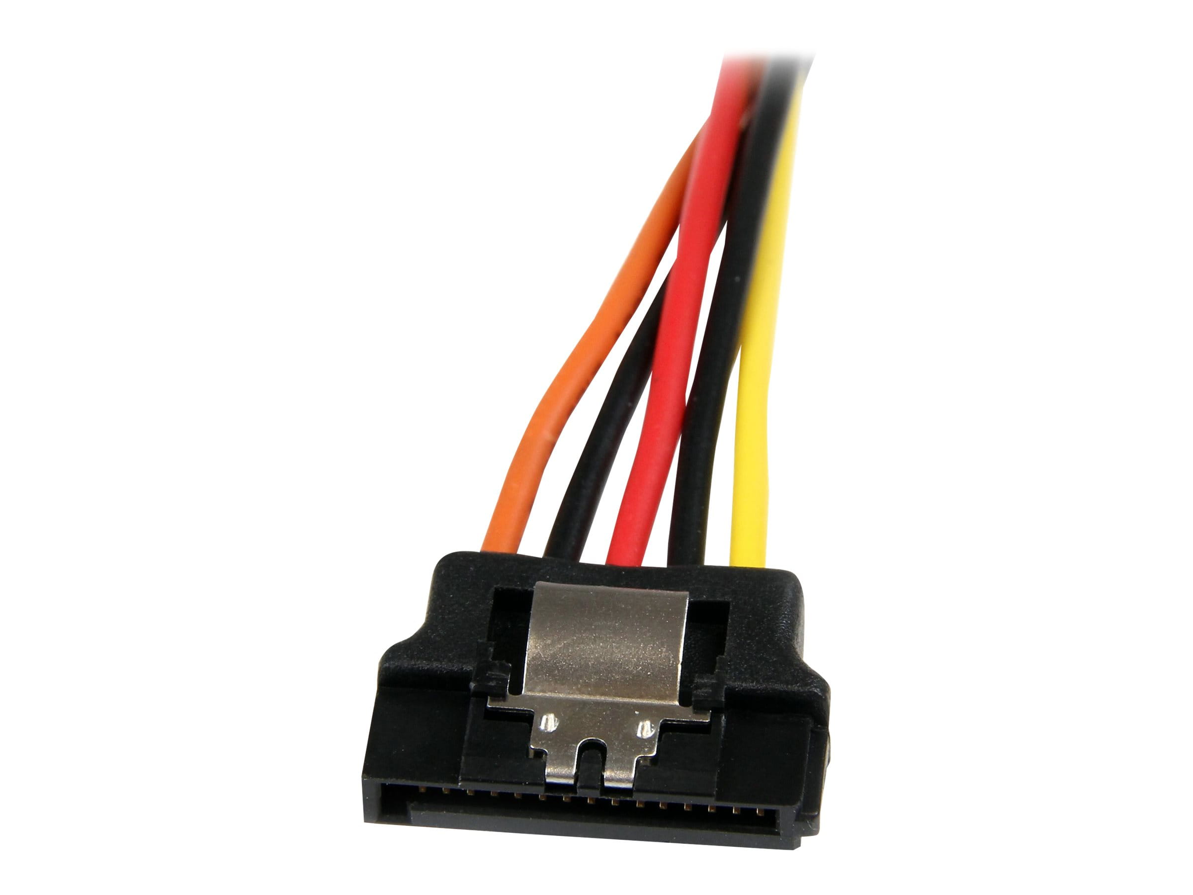 StarTech.com SATA Y-Strom-Adapterkabel mit Verriegelungs Clip 15cm - S-ATA Y Splitter Stromkabel St/Bu - Serial ATA 15pin Y-Adapter - Netz-Splitter - SATA-Stromstecker (M)