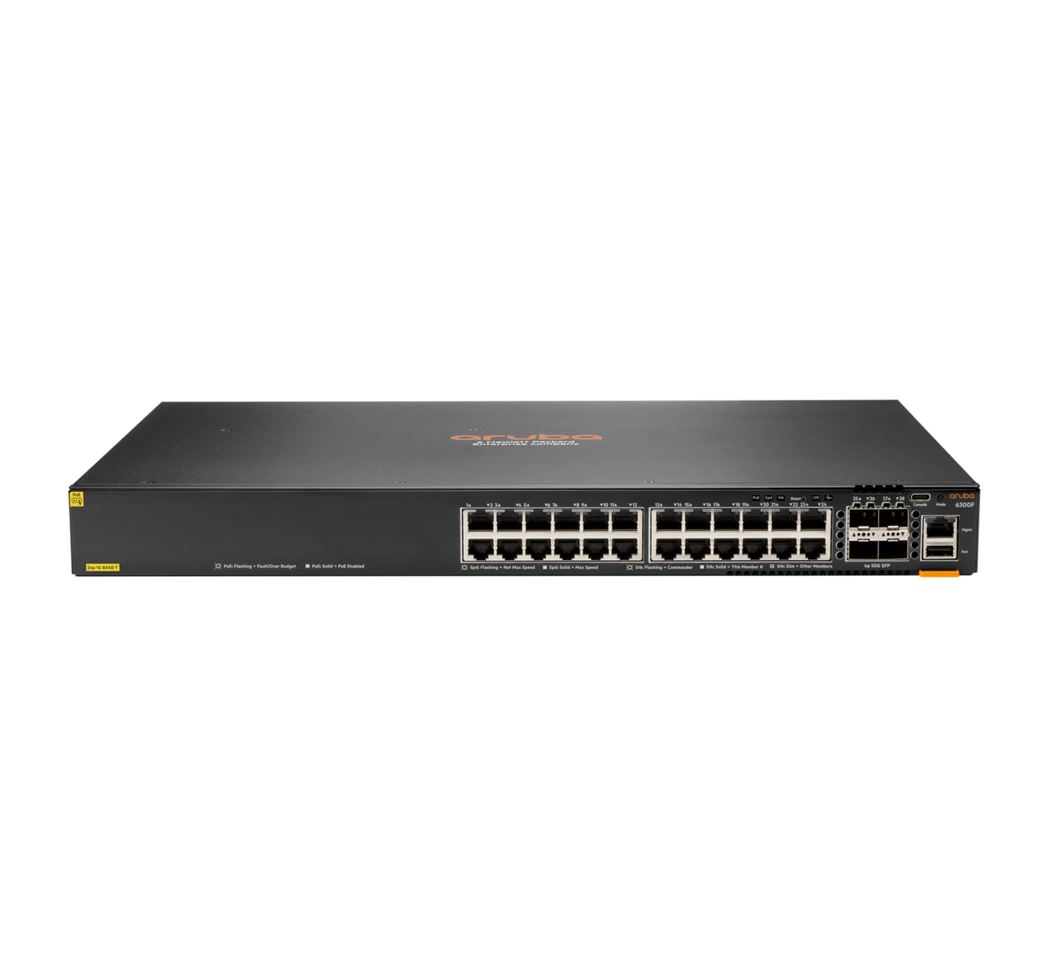 HPE Aruba CX 6300F - Switch - nur horizontale Oberflächenmontage - L3 - managed - 24 x 10/100/1000 (PoE+)