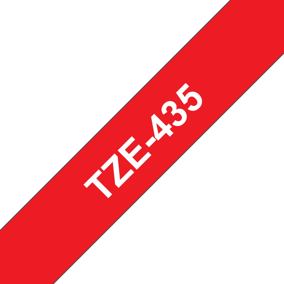 Brother TZe-435 - Weiß auf Rot - Rolle (1,2 cm x 8 m) 1 Kassette(n) laminiertes Band