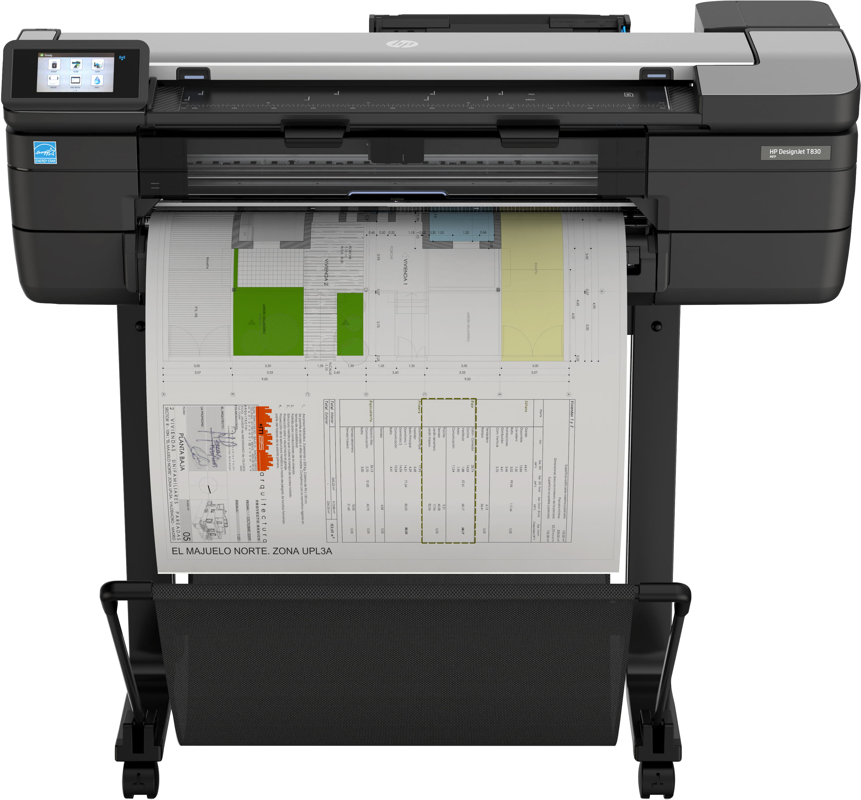 HP DesignJet T830 - 610 mm (24") Multifunktionsdrucker - Farbe - Tintenstrahl - 610 x 2770 mm (Original)