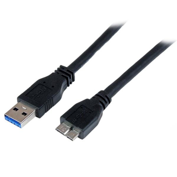 StarTech.com 1m zertifiziertes USB 3.0 SuperSpeed Kabel A auf Micro B - Schwarz - USB 3 Anschlusskabel - Stecker/Stecker - USB-Kabel - Micro-USB Typ B (M)