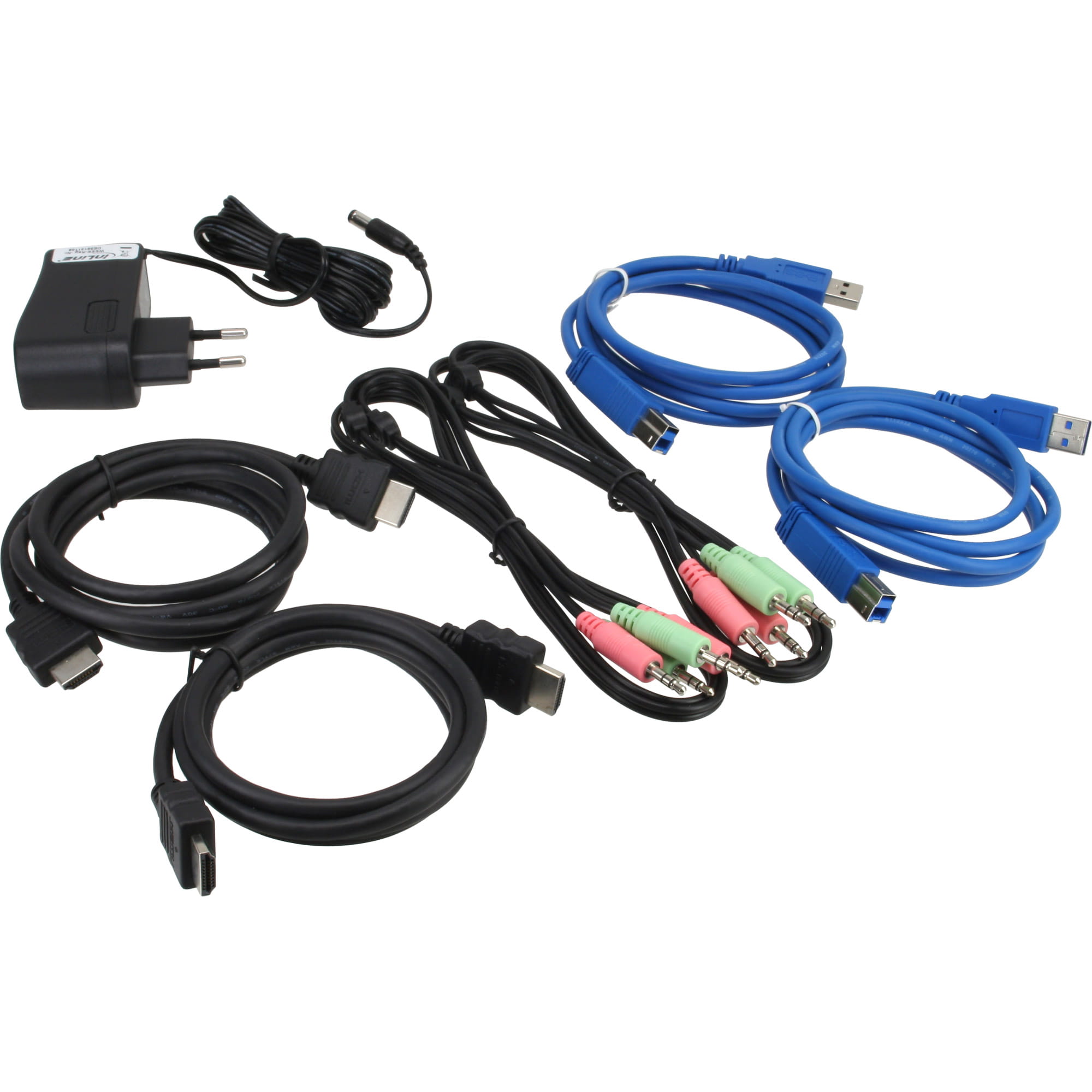 InLine KVM Desktop Switch - 2-fach - HDMI - USB 3.0 Hub - mit Audio