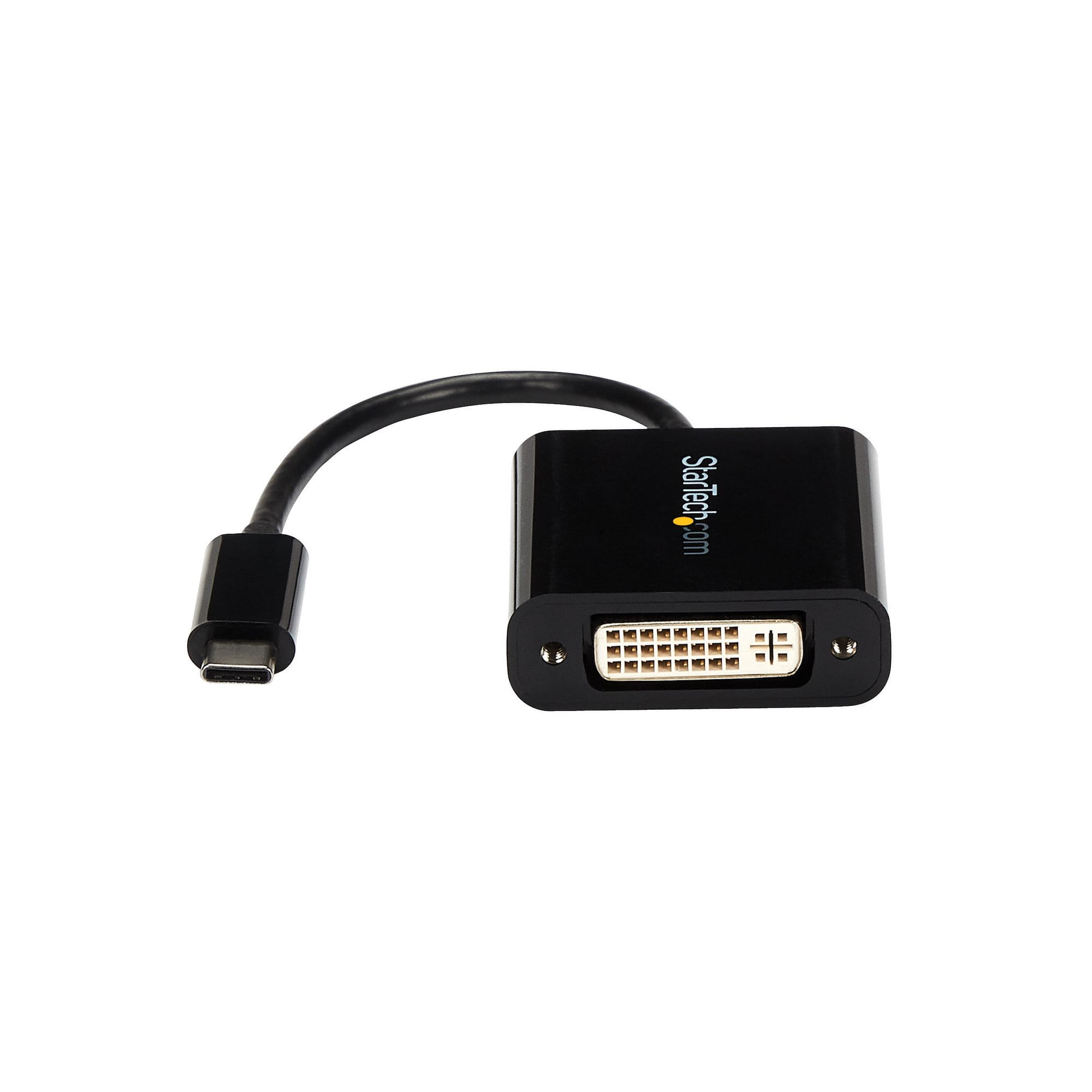 StarTech.com USB C to DVI Adapter - Black - 1920x1200 - USB Type C Video Converter for Your DVI D Display / Monitor / Projector (CDP2DVI)