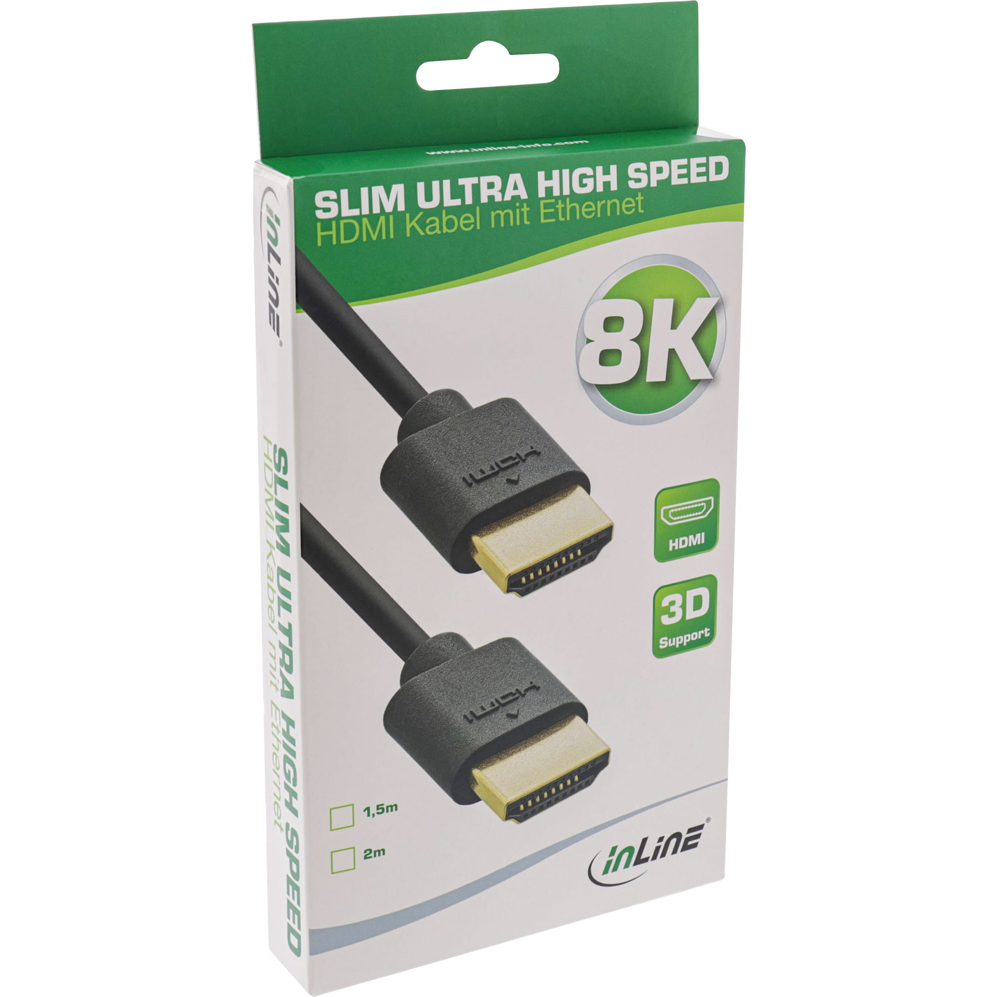 InLine Slim Ultra High Speed HDMI Kabel - 8K4K - Stecker / Stecker - 2m