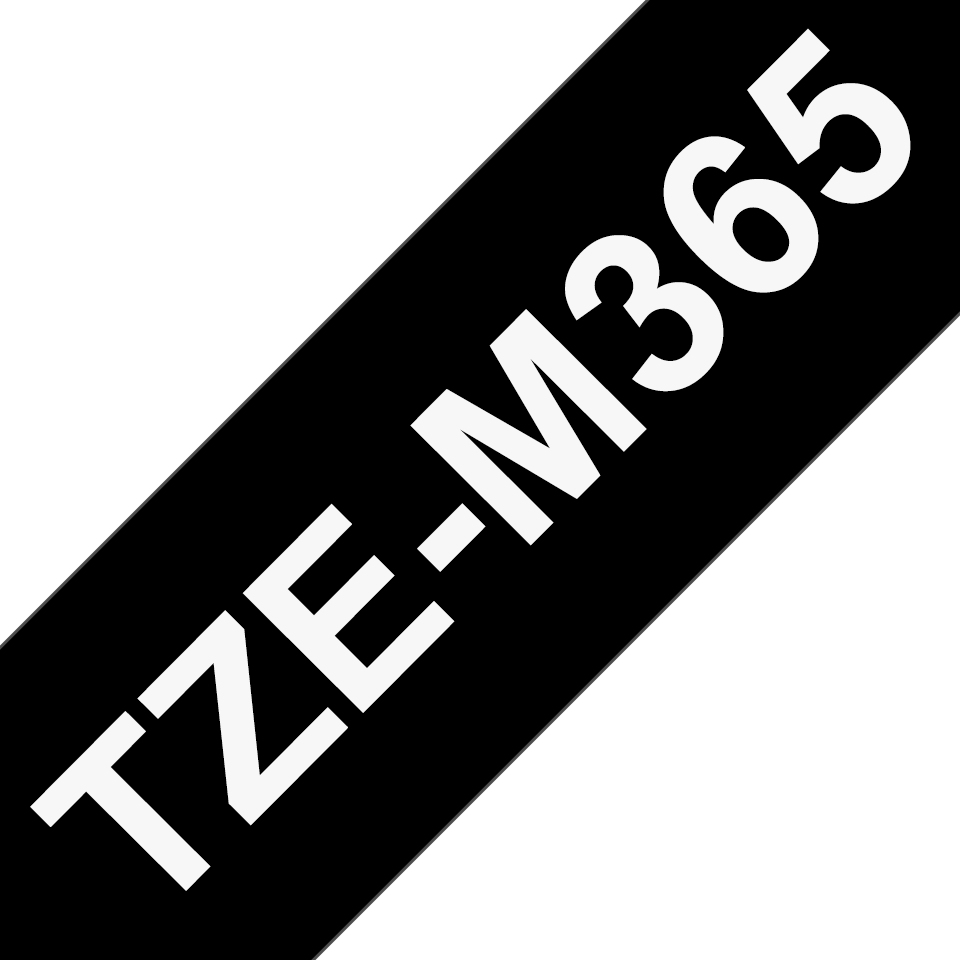 Brother TZe-M365 - Matt - Klebstoff - weiß auf mattschwarz - Rolle (3,6 cm x 8 m)
