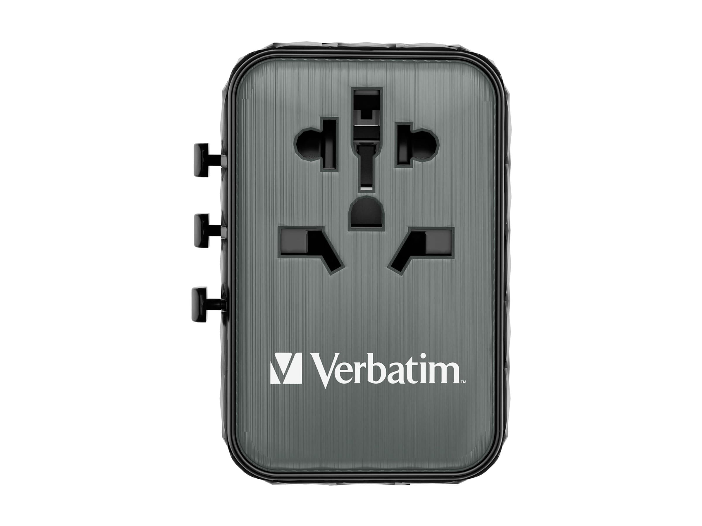 Verbatim UTA-05 - Netzteil - GaN III, Universal - 65 Watt - 5 A - PD 3.0, QC 4.0+, QC 3.0, Fast Charge, Super Charge, Apple Fast Charge, PD/PPS, USB BC 1.2 - 4 Ausgabeanschlussstellen (2 x USB-C, 2 x USB)