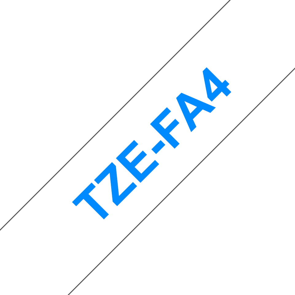 Brother TZe-FA4 - Gewebe - blau auf weiß - Rolle (1,8 cm x 3 m)