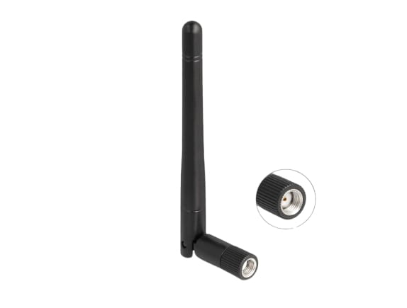 Delock Antenne - WLAN 802.11 ac/ax/a/b/g/n, RP-SMA-Stecker, mit Neigegelenk