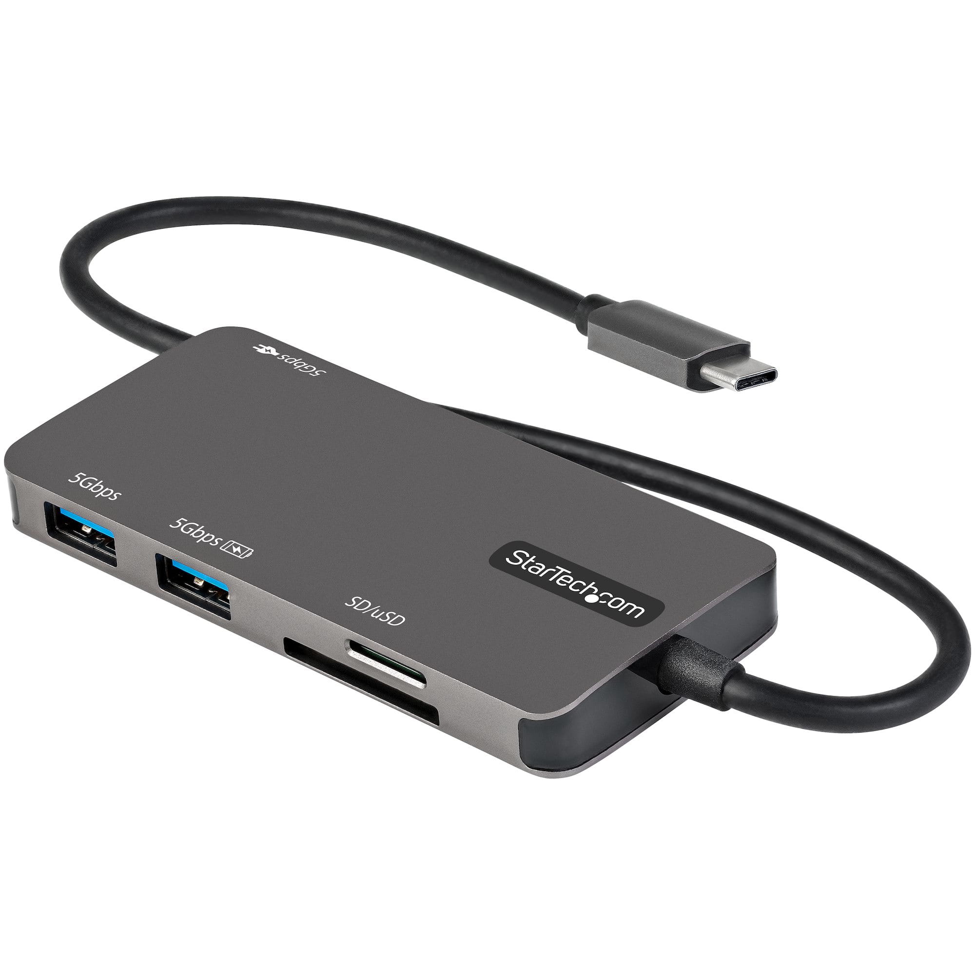 StarTech.com USB-C Multiport Adapter - USB-C auf 4K-HDMI, 100W PD Pass-Through, SD-/MicroSD-Steckplatz -  USB-C-Mini-Dock - 30 cm langes Kabel (DKT30CHSDPD)