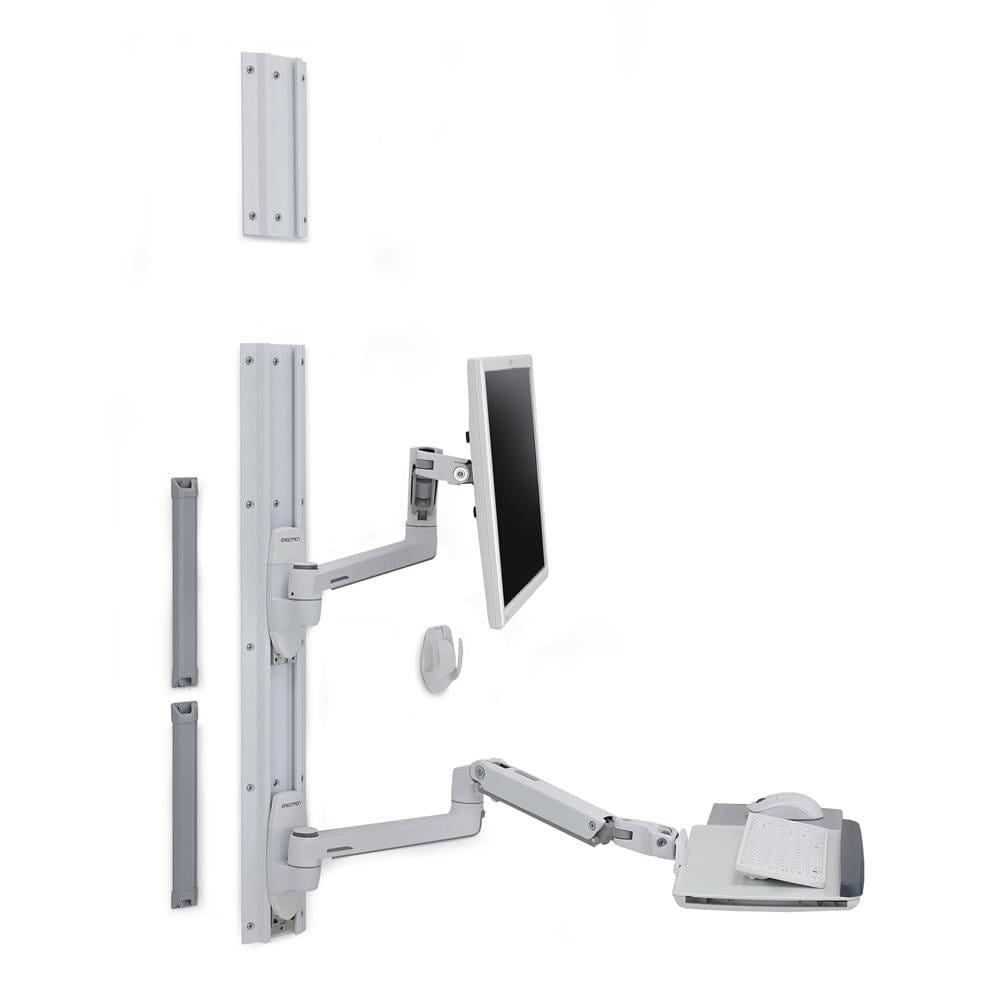 Ergotron LX Wall Mount System - Befestigungskit (Wandarm, Maushalterung, Tastaturarm, Handgelenkkissen)