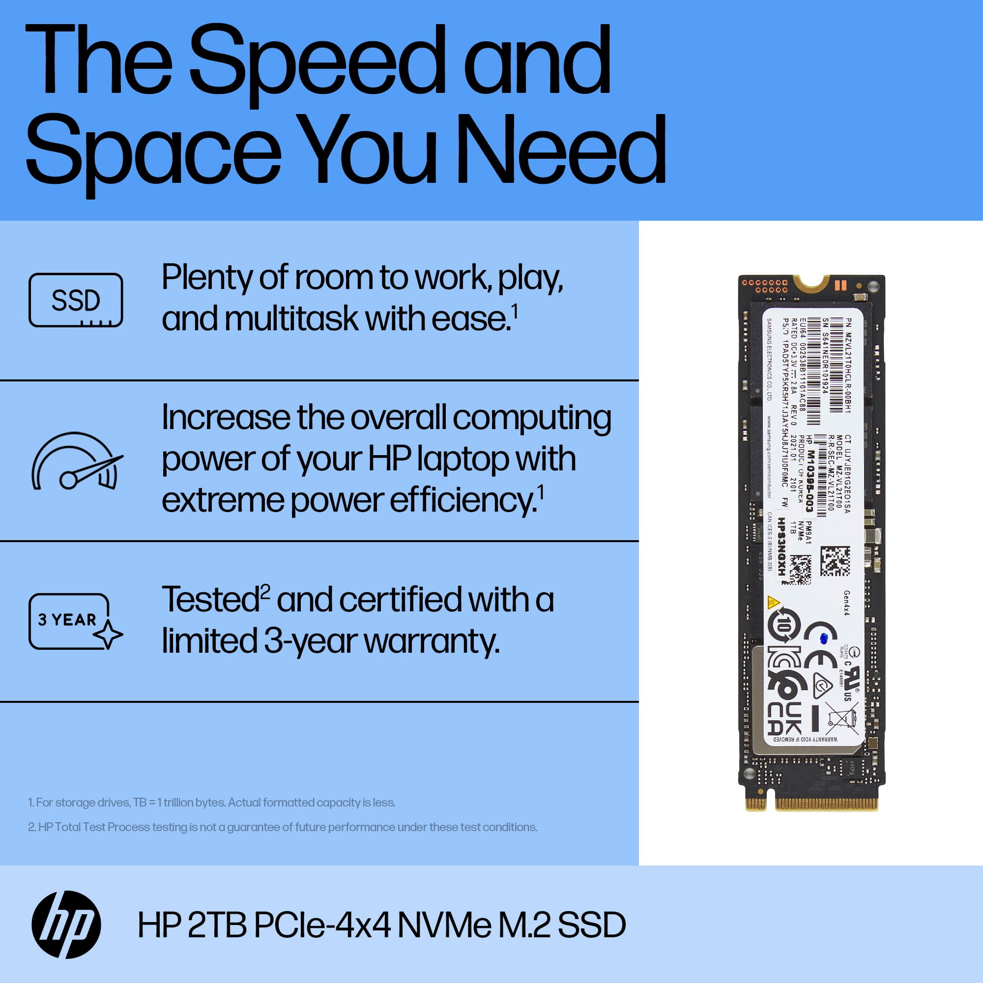 HP  SSD - 2 TB - intern - M.2 2280 - PCIe 4.0 x4 (NVMe)