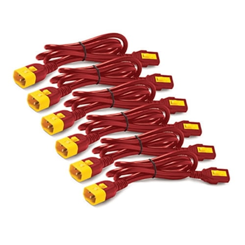 APC Stromkabel - power IEC 60320 C13 Verriegelung zu IEC 60320 C14 Verriegelung - 60 cm - Rot (Packung mit 6)