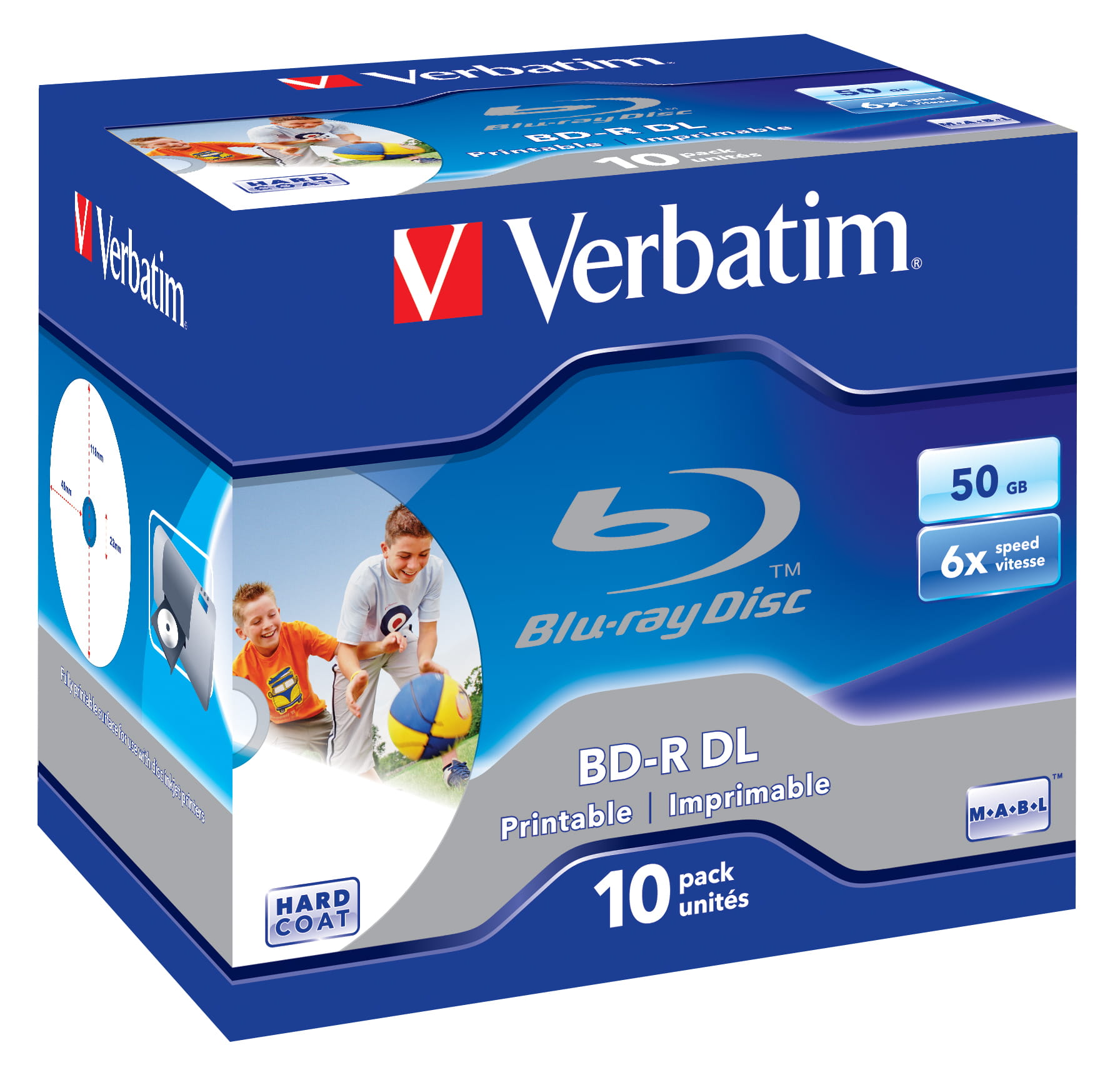 Verbatim 10 x BD-R DL - 50 GB 6x - mit Tintenstrahldrucker bedruckbare Oberfläche - Jewel Case (Schachtel)