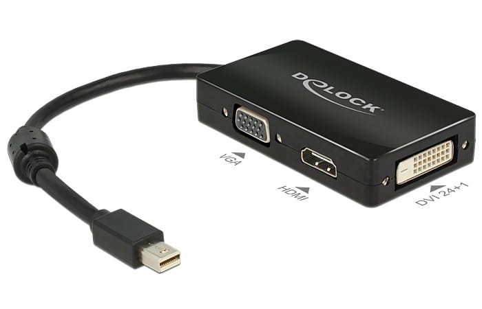 Delock Delock Adapter mini Displayport 1.1 male > VGA / HDMI / DVI female Passive