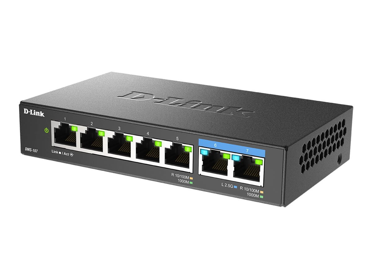 D-Link DMS 107 - Switch - unmanaged - 5 x 10/100/1000 + 2 x 2.5GBase-T
