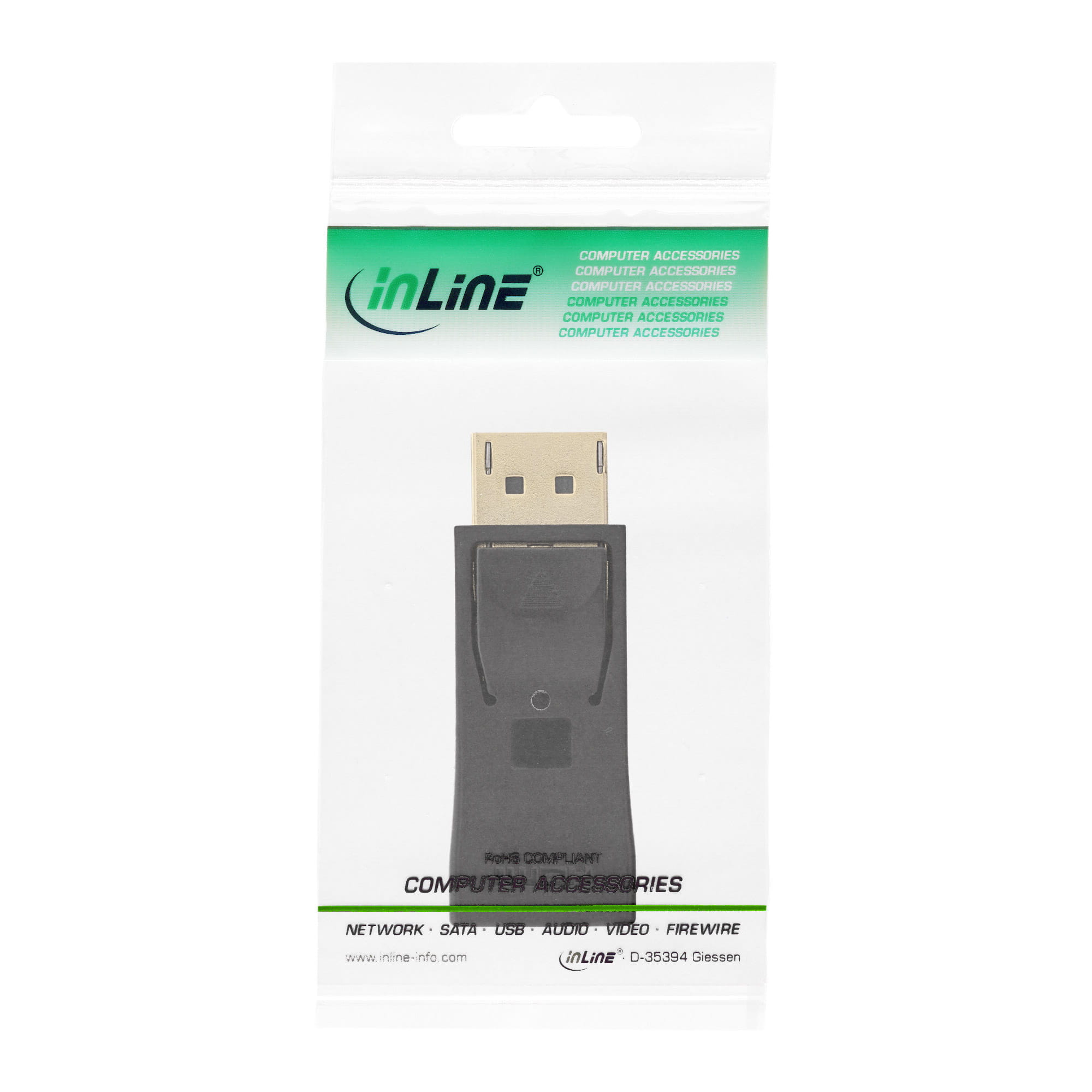 InLine DisplayPort Adapter - DP ST auf HDMI BU - 4K2K - mit Audio - schwarz