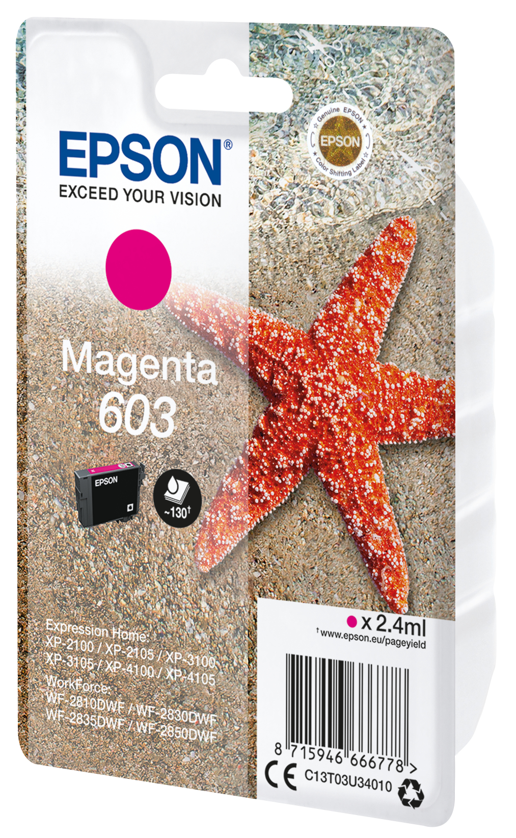 Epson 603 - 2.4 ml - Magenta - original - Blister mit RF- / akustischem Alarmsignal