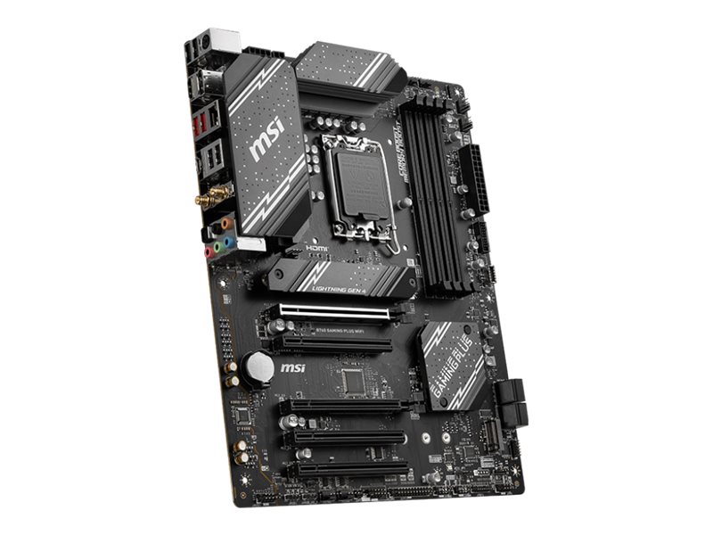 MSI B760 GAMING PLUS WIFI - Motherboard - ATX - LGA1700-Sockel - B760 Chipsatz - USB 3.2 Gen 1, USB 3.2 Gen 2, USB-C 3.2 Gen2 - 2.5 Gigabit LAN, Wi-Fi, Bluetooth - Onboard-Grafik (CPU erforderlich)