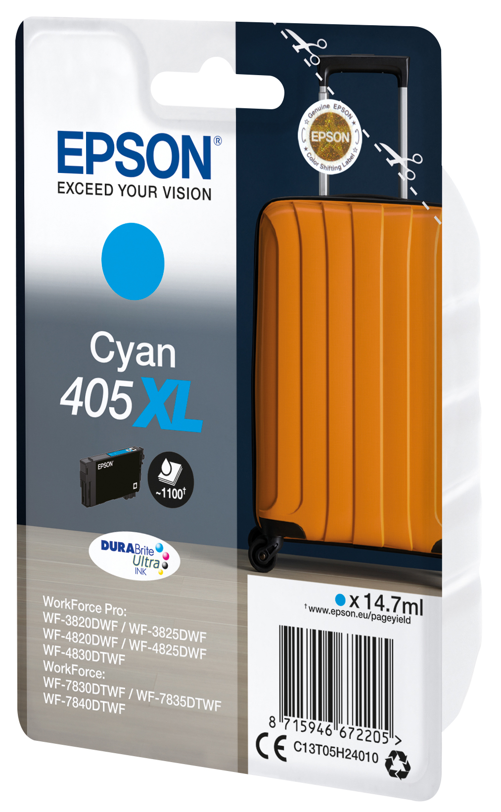 Epson 405XL - 14.7 ml - Cyan - original - Tintenpatrone