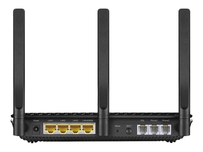 TP-LINK Archer VR2100v V1 - Wireless Router - DSL-Modem 4-Port-Switch - 1GbE - WAN-Ports: 2 - Wi-Fi 5 - Dual-Band - VoIP-Telefonadapter (DECT)