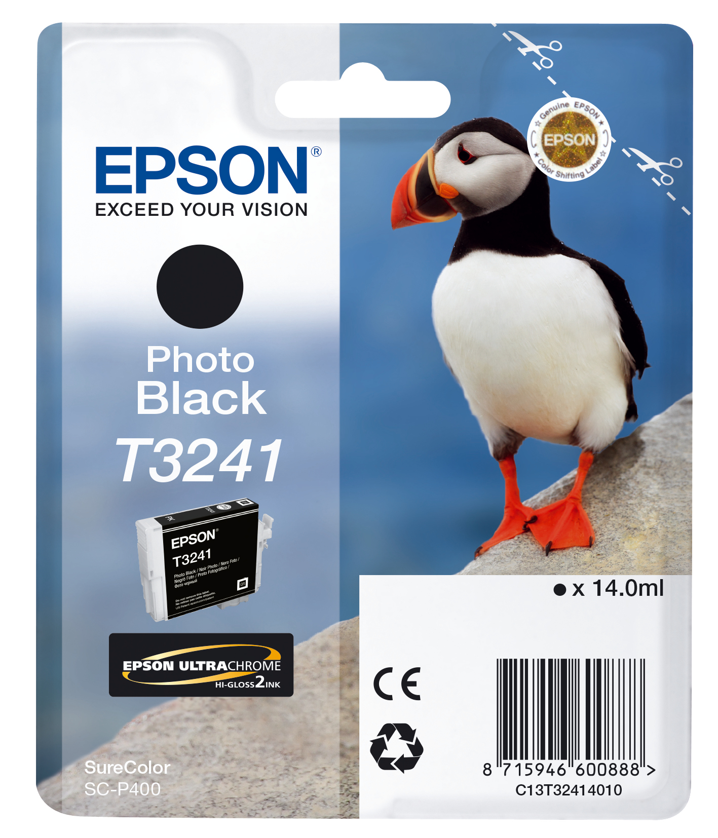 Epson T3241 - 14 ml - Schwarz - original - Tintenpatrone