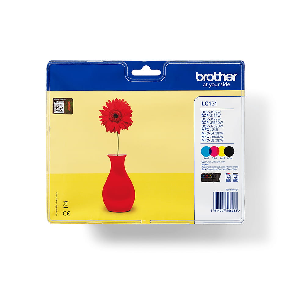 Brother LC121 Value Pack - Schwarz, Gelb, Cyan, Magenta