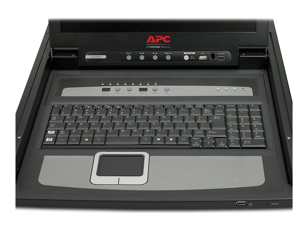 APC LCD Console - KVM-Konsole mit KVM-Switch - 8 Anschlüsse - PS/2 - 43.2 cm (17")