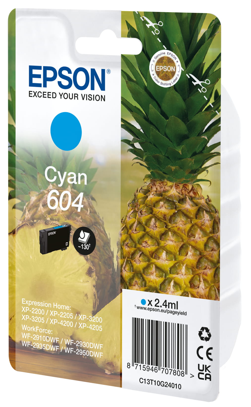 Epson 604 - 2.4 ml - Cyan - original - Blister mit RF- / akustischem Alarmsignal