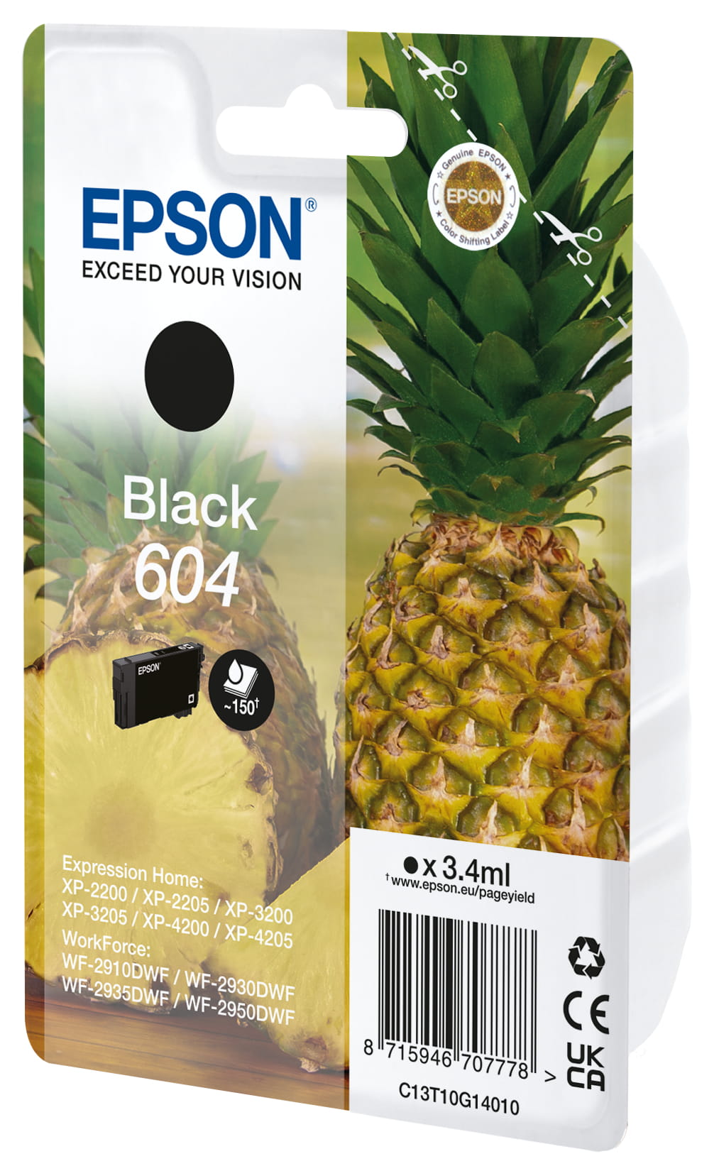 Epson 604 - 3.4 ml - Schwarz - original - Blister mit RF- / akustischem Alarmsignal