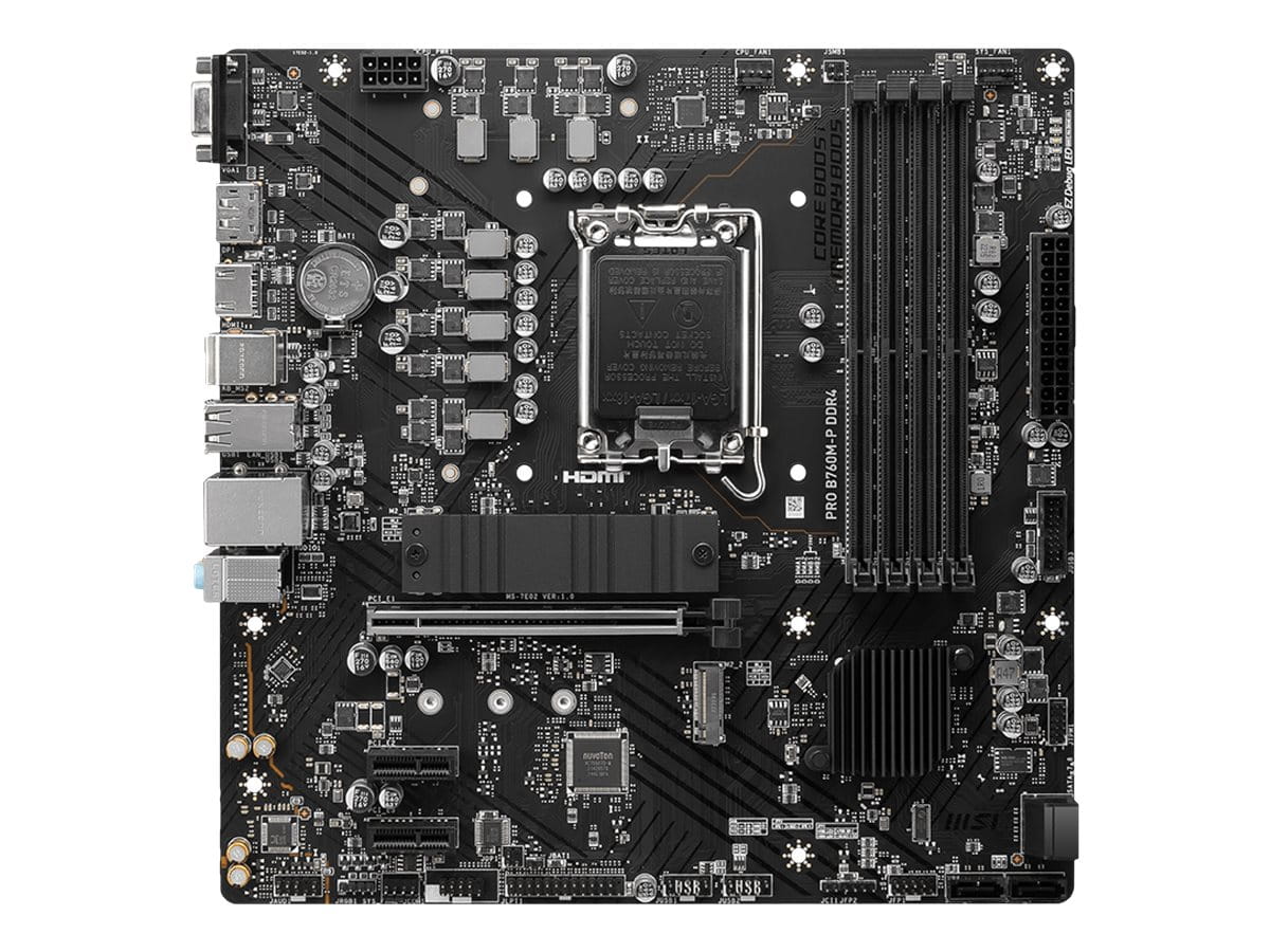 MSI PRO B760M-P DDR4 - Motherboard - micro ATX - LGA1700-Sockel - B760 Chipsatz - USB 3.2 Gen 1, USB-C 3.2 Gen2 - Gigabit LAN - Onboard-Grafik (CPU erforderlich)