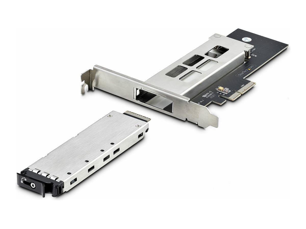 StarTech.com M.2 NVMe SSD to PCIe x4 Mobile Rack/Backplane with Removable Tray for PCI Express Expansion Slot, Tool-less Installation, PCIe 4.0/3.0 Hot-Swap Drive Bay, Key Lock - 2 Keys Included - Schnittstellenadapter - M.2 - M.2 NVMe Card / PCIe 4.0 (N