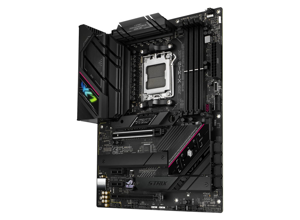 ASUS ROG Strix B650E-F Gaming WiFi - Motherboard - ATX - Socket AM5 - AMD B650 Chipsatz - USB-C 3.2 Gen 2x2, USB-C 3.2 Gen2, USB 3.2 Gen 2, USB 3.2 Gen 1 - 2.5 Gigabit LAN, Wi-Fi 6, Bluetooth - Onboard-Grafik (CPU erforderlich)