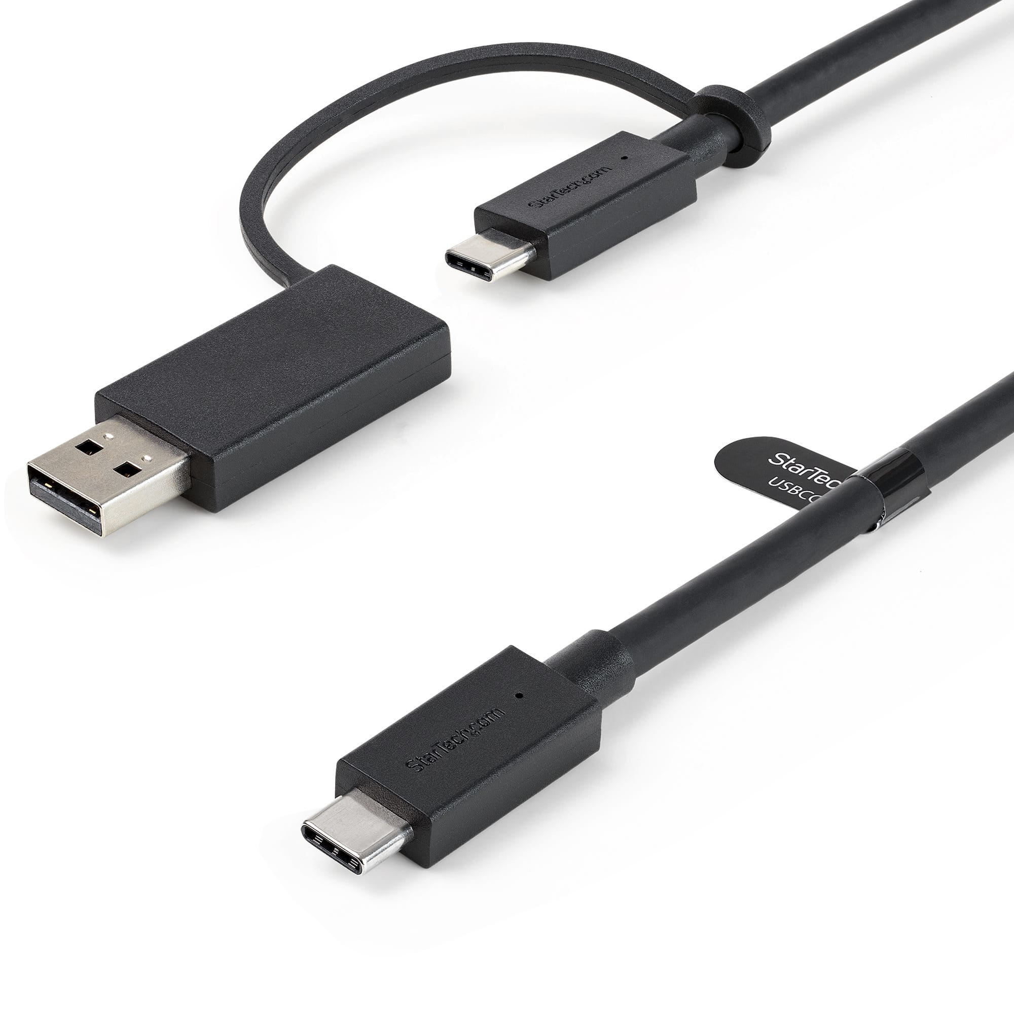 StarTech.com 1m USB-C Kabel mit USB-A Adapter Dongle - Hybrid 2-in-1 USB-C Kabel mit USB-A - USB-C auf USB-C (10Gbit/s - 100W PD)
