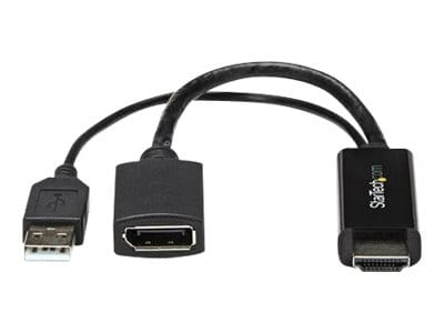 StarTech.com 4K 30Hz HDMI to DisplayPort Video Adapter w/ USB Power - 6 in - HDMI 1.4 (Male)