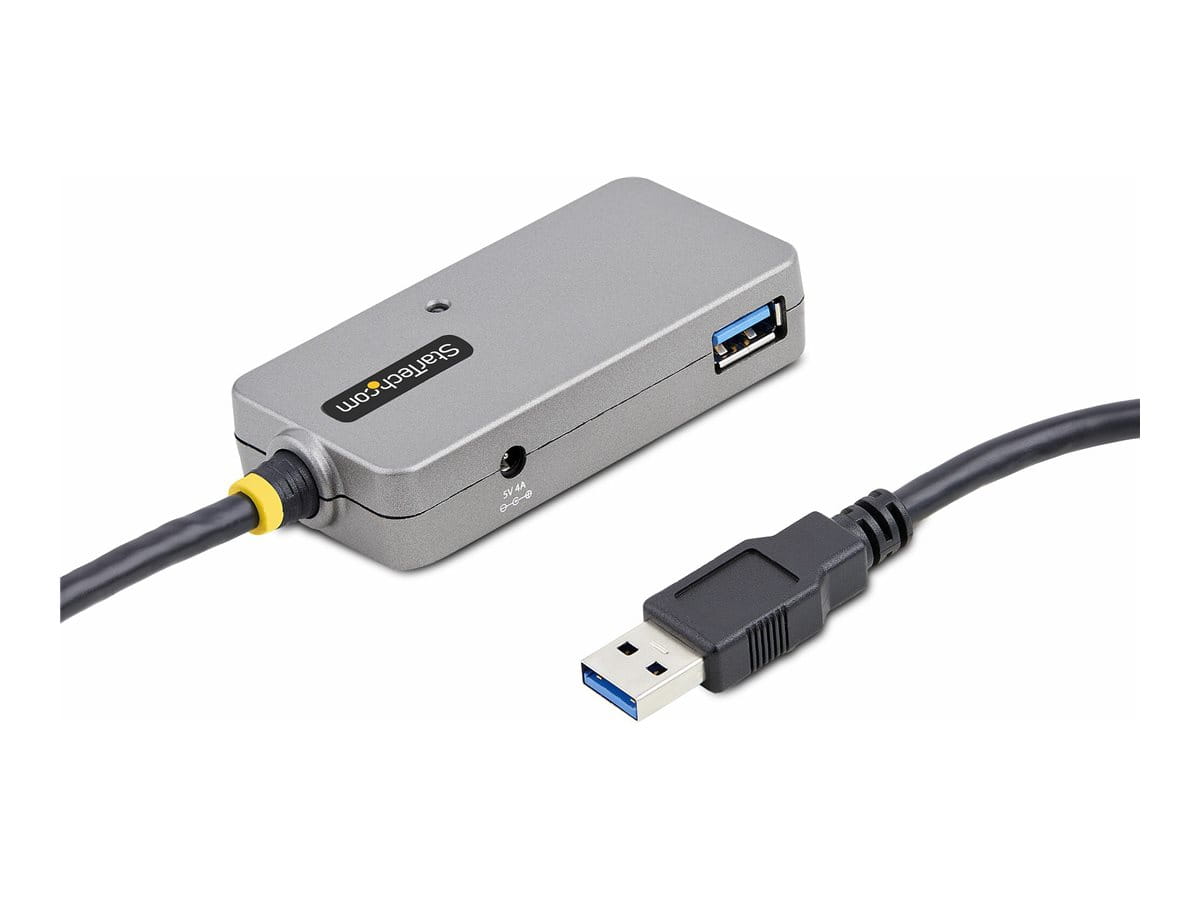 StarTech.com USB Extender Hub, 10m USB 3.0 Extension Cable with 4-Port USB Hub, Active/Bus Powered USB Repeater Cable, Optional 20W Power Supply Included - USB-A Hub w/ ESD Protection (U01043-USB-EXTENDER)