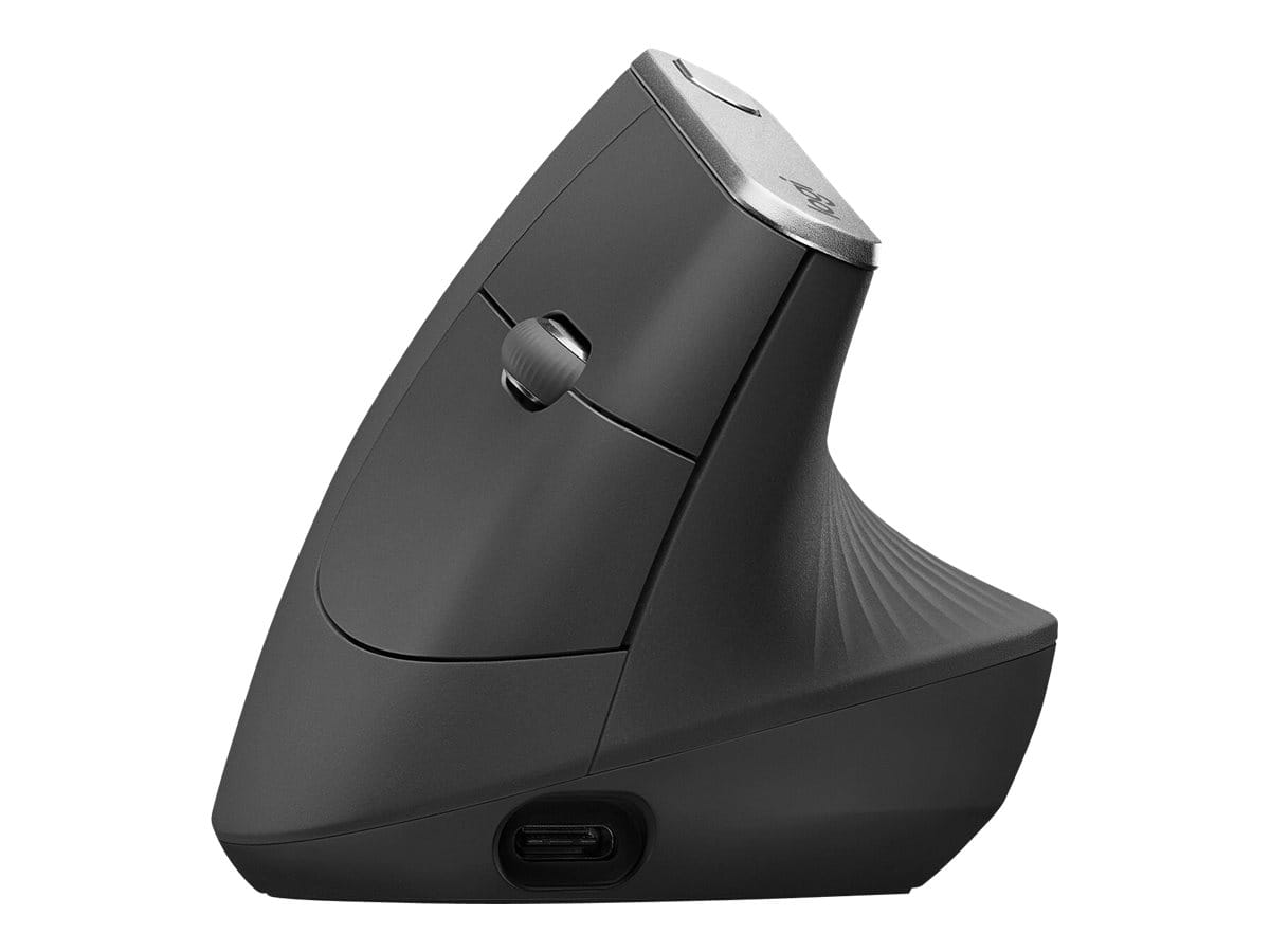 Logitech MX Vertical - Vertikale Maus - ergonomisch - optisch - 6 Tasten - kabellos, kabelgebunden - Bluetooth, 2.4 GHz - kabelloser Empfänger (USB)