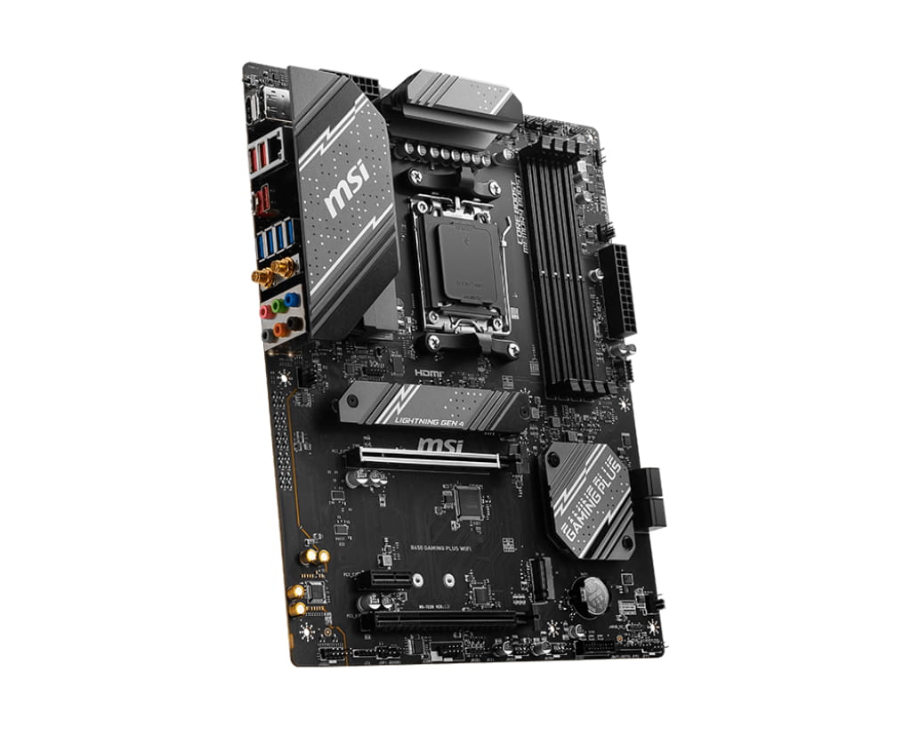 MSI B650 GAMING PLUS WIFI - Motherboard - ATX - Socket AM5 - AMD B650 Chipsatz - USB 3.2 Gen 1, USB 3.2 Gen 2, USB-C 3.2 Gen2, USB-C 3.2 Gen 2x2 - 2.5 Gigabit LAN, Bluetooth, Wi-Fi - Onboard-Grafik (CPU erforderlich)